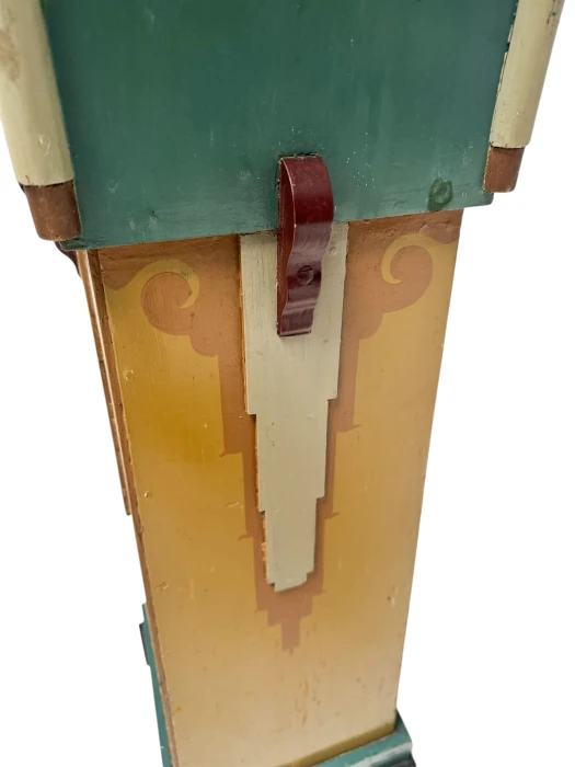 Art Deco Pedestal Table, Hand-Painted Pine, Dutch Design, 1920s
